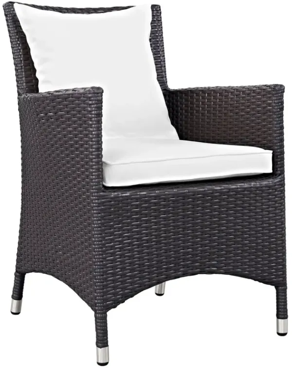 Convene Dining Outdoor Patio Armchair by Modway Espresso White