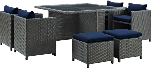 Sojourn 9 Piece Outdoor Patio Sunbrella® Dining Set by Modway Canvas Tuscan