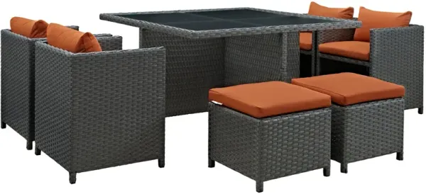 Sojourn 9 Piece Outdoor Patio Sunbrella® Dining Set by Modway