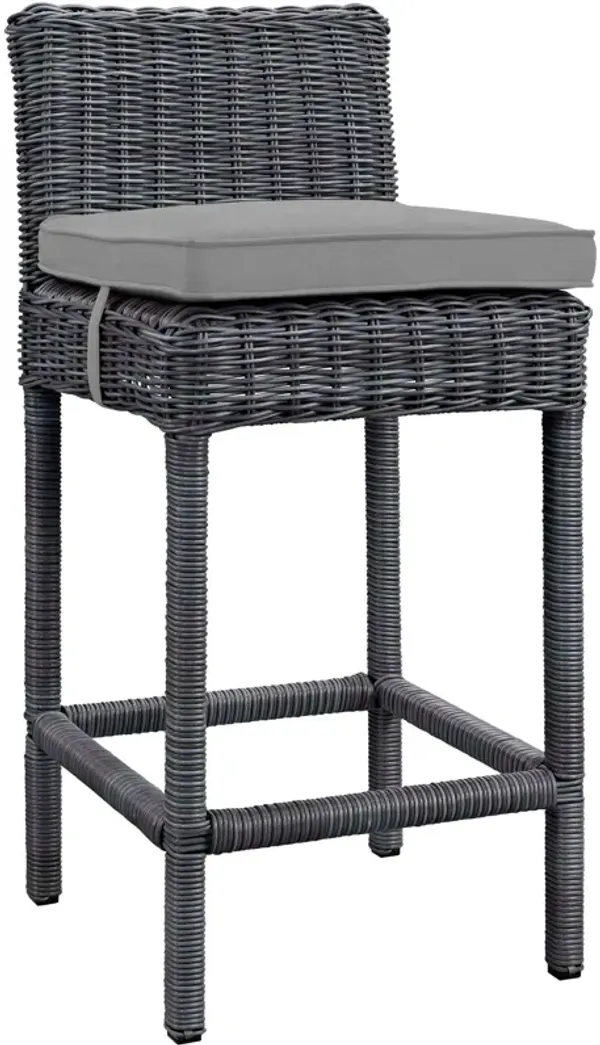 Summon Outdoor Patio Sunbrella® Bar Stool by Modway Gray Gray