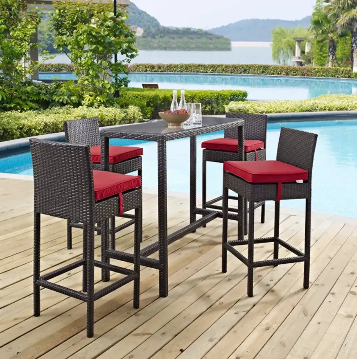 Convene 5 Piece Outdoor Patio Pub Set by Modway