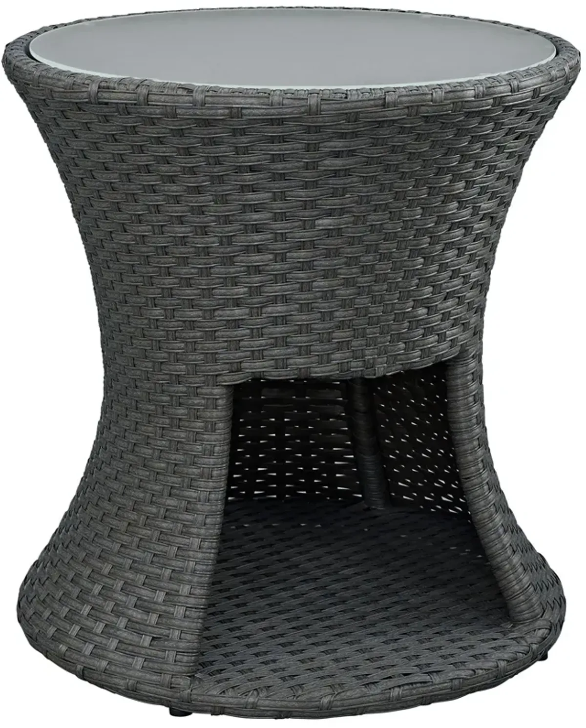 Sojourn Round Outdoor Patio Side Table by Modway Chocolate