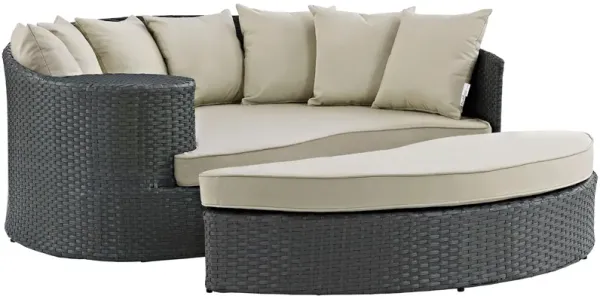 Sojourn Outdoor Patio Sunbrella® Daybed by Modway Antique Canvas Beige