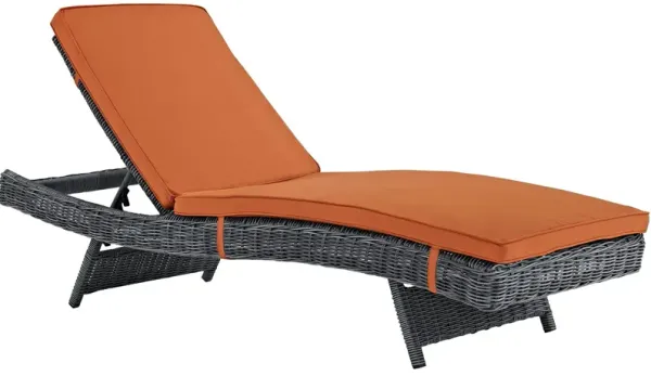 Summon Outdoor Patio Sunbrella® Chaise by Modway Canvas Tuscan