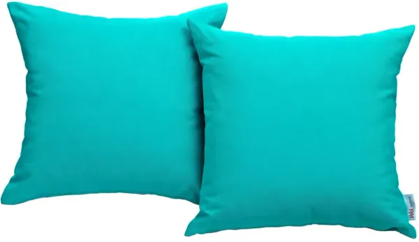 Convene 2 Piece Outdoor Patio Pillow Set by Modway Turquoise