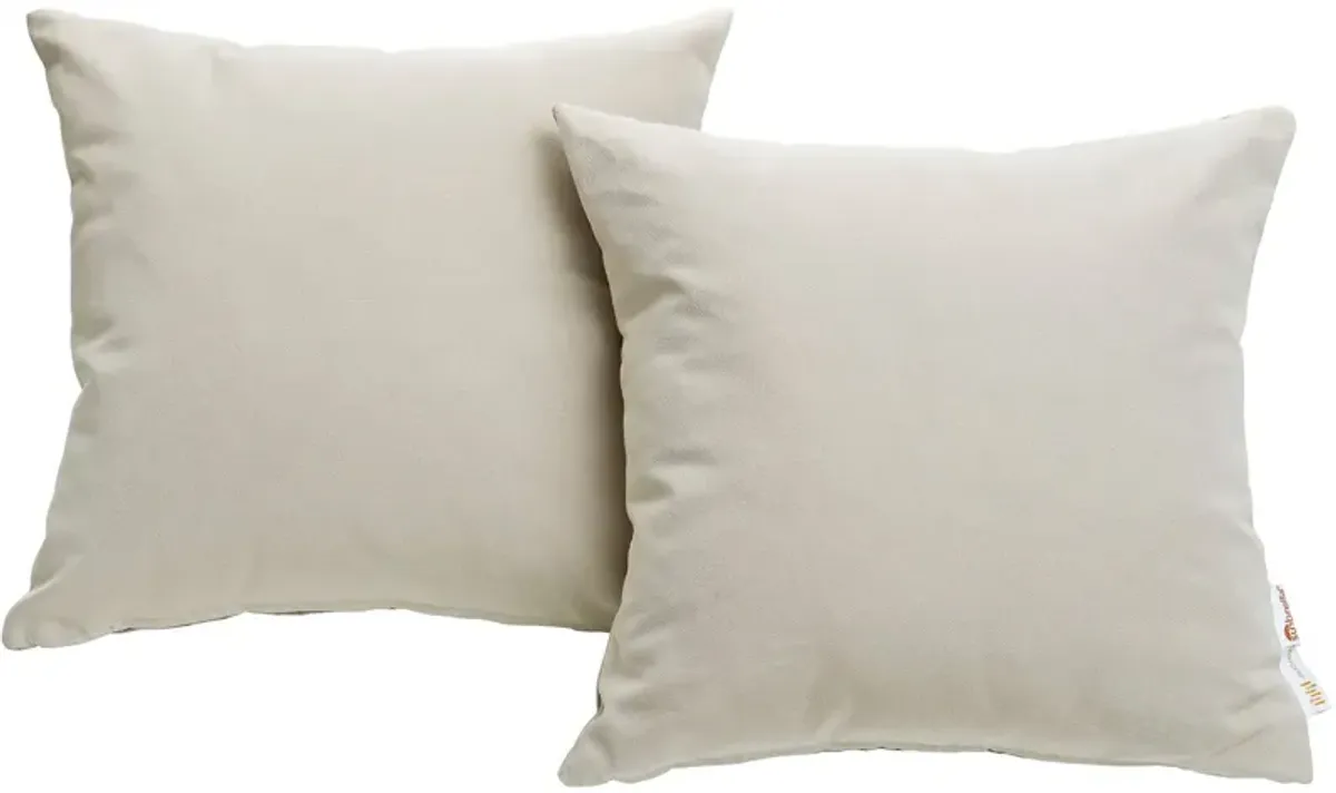 Summon 2 Piece Outdoor Patio Sunbrella® Pillow Set by Modway Beige