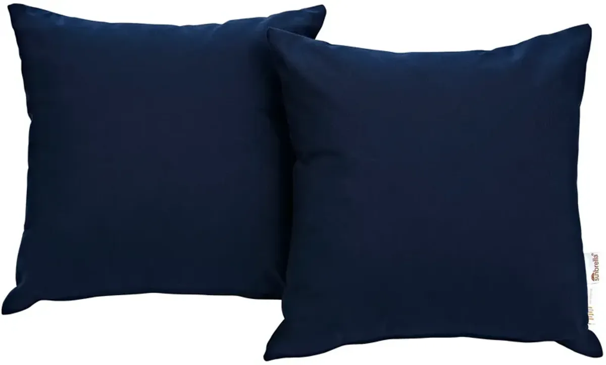 Summon 2 Piece Outdoor Patio Sunbrella® Pillow Set by Modway Navy