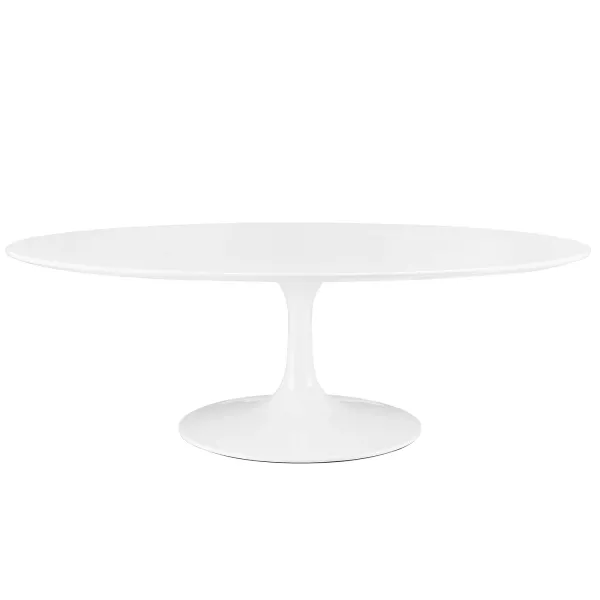 Lippa Oval Wood Coffee Table by Modway 48" / White