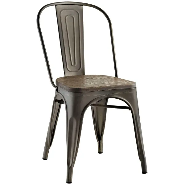Promenade Bamboo Side Chair by Modway GunMetal