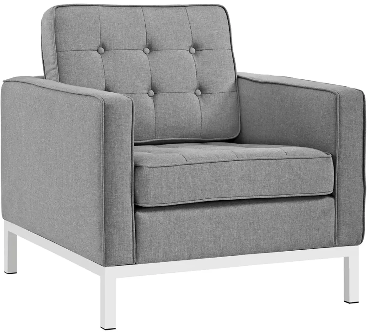 Loft Upholstered Fabric Armchair by Modway Light Gray