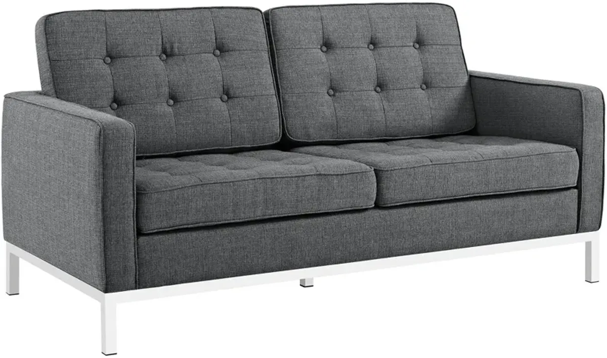 Loft Upholstered Fabric Loveseat by Modway Teal