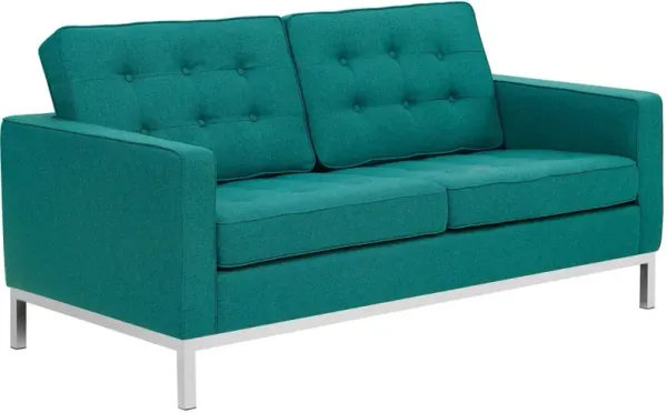 Loft Upholstered Fabric Loveseat by Modway Teal