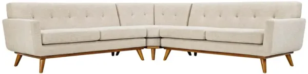 Engage L-Shaped Upholstered Fabric Sectional Sofa by Modway Beige