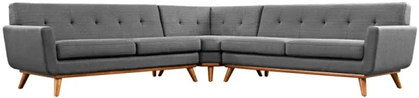 Engage L-Shaped Upholstered Fabric Sectional Sofa by Modway Gray