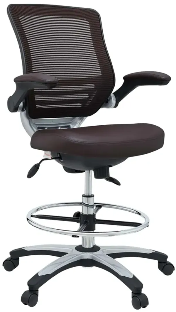 Edge Drafting Chair by Modway Brown