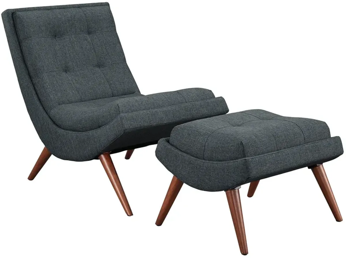 Ramp Upholstered Fabric Lounge Chair Set by Modway