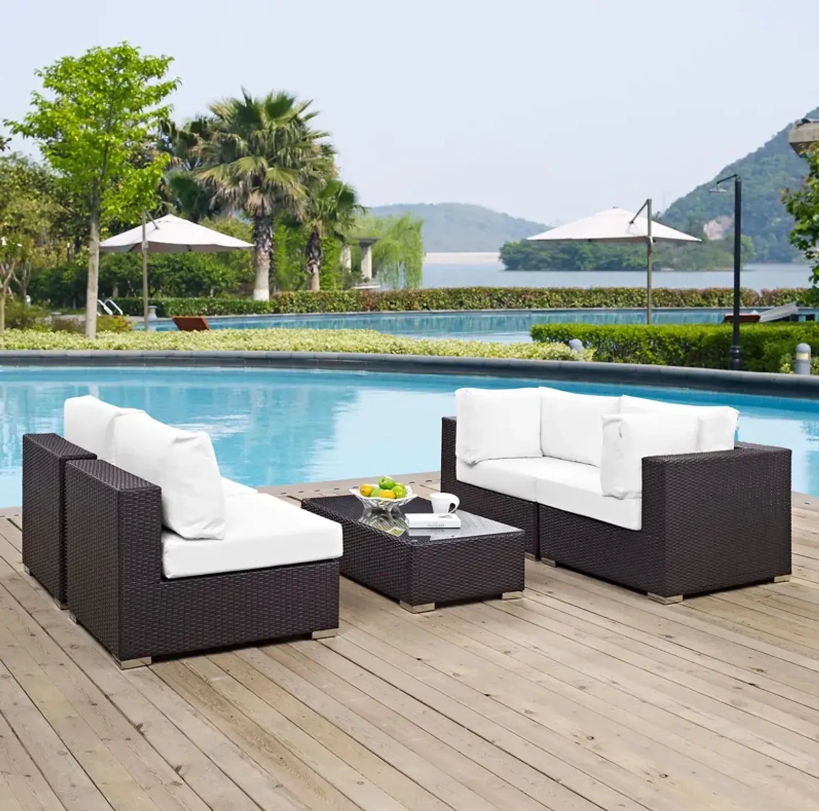 Convene 5 Piece Outdoor Patio Sectional Set by Modway
