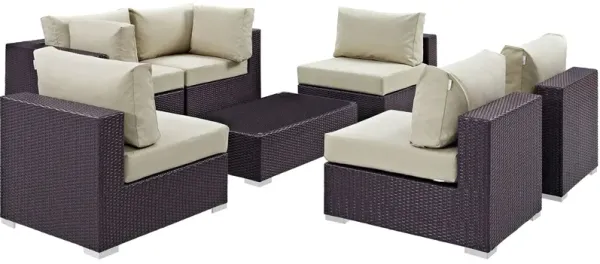 Convene 7 Piece Outdoor Patio Sectional Set by Modway