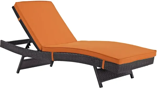 Convene Outdoor Patio Chaise by Modway Espresso Orange