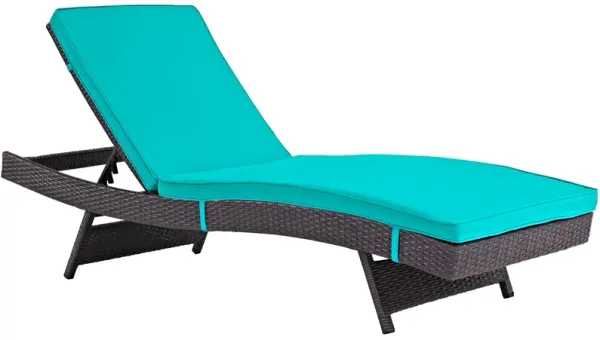 Convene Outdoor Patio Chaise by Modway Espresso Turquoise