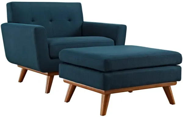 Engage 2 Piece Armchair and Ottoman by Modway Azure