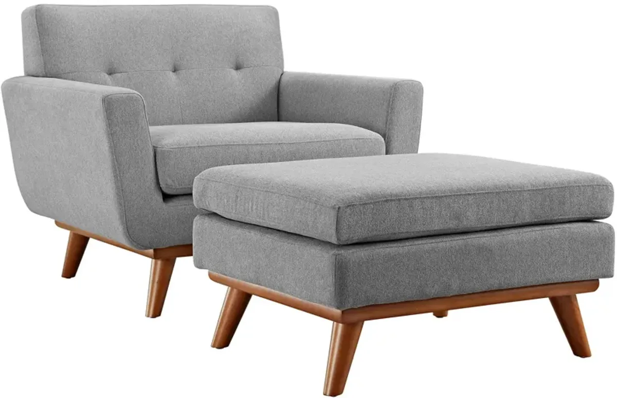 Engage 2 Piece Armchair and Ottoman by Modway Expectation Gray