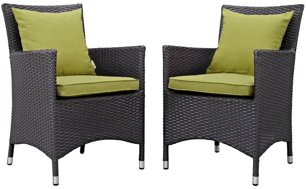 Convene 2 Piece Outdoor Patio Dining Set by Modway Espresso Peridot
