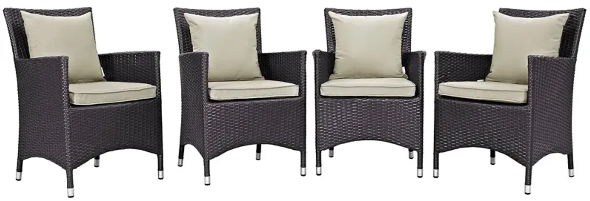 Convene 4 Piece Outdoor Patio Dining Set by Modway Espresso Peridot