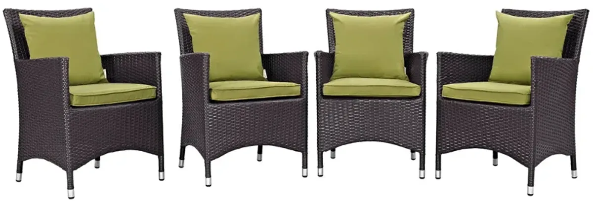 Convene 4 Piece Outdoor Patio Dining Set by Modway Espresso Peridot