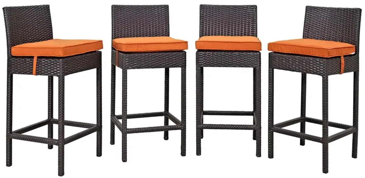 Convene 4 Piece Outdoor Patio Pub Set by Modway Espresso Orange