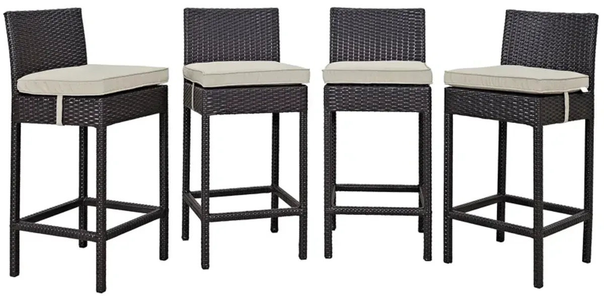 Convene 4 Piece Outdoor Patio Pub Set by Modway Espresso Peridot