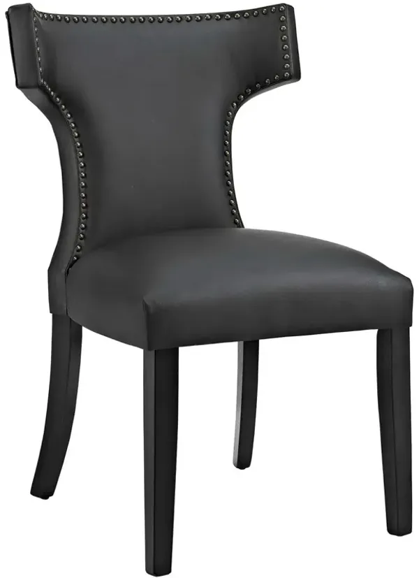 Curve Vegan Leather Dining Chair by Modway Black