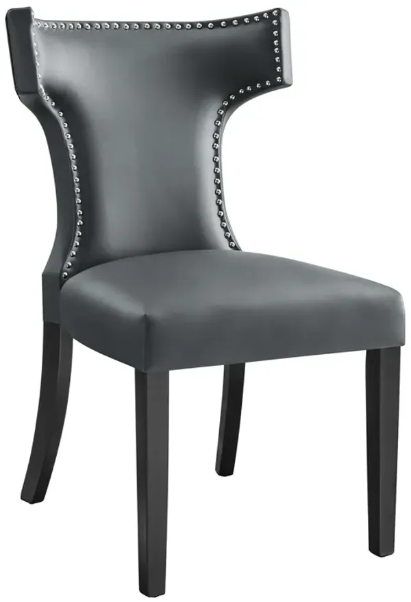 Curve Vegan Leather Dining Chair by Modway Gray