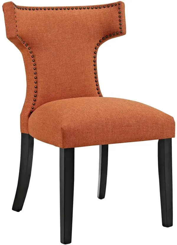 Curve Fabric Dining Chair by Modway Orange