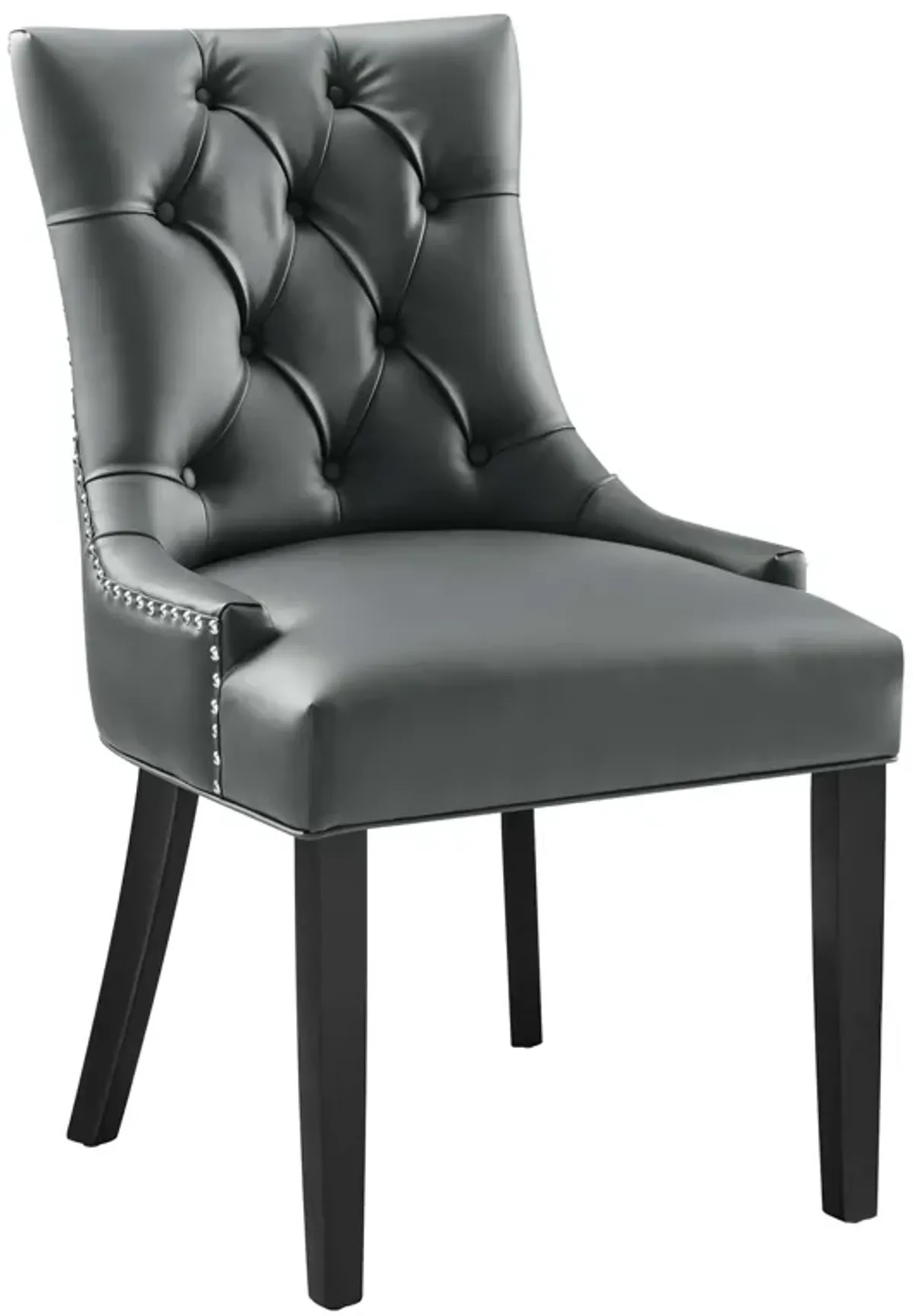 Regent Tufted Vegan Leather Dining Chair by Modway Gray