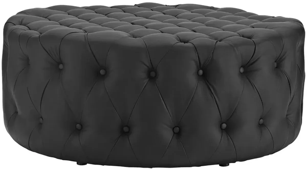 Amour Upholstered Vinyl Ottoman by Modway Black
