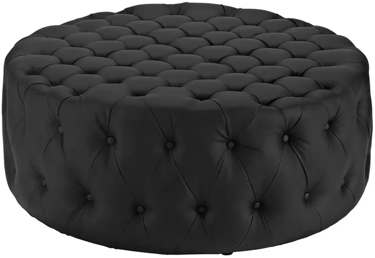 Amour Upholstered Vinyl Ottoman by Modway Black