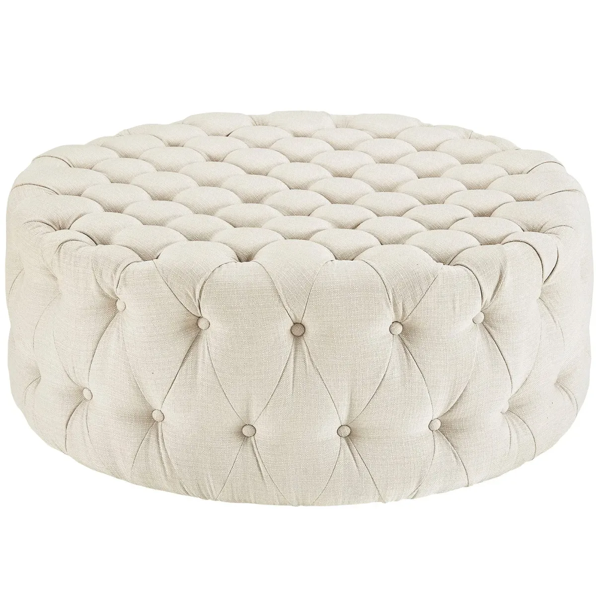 Amour Upholstered Fabric Ottoman by Modway Beige