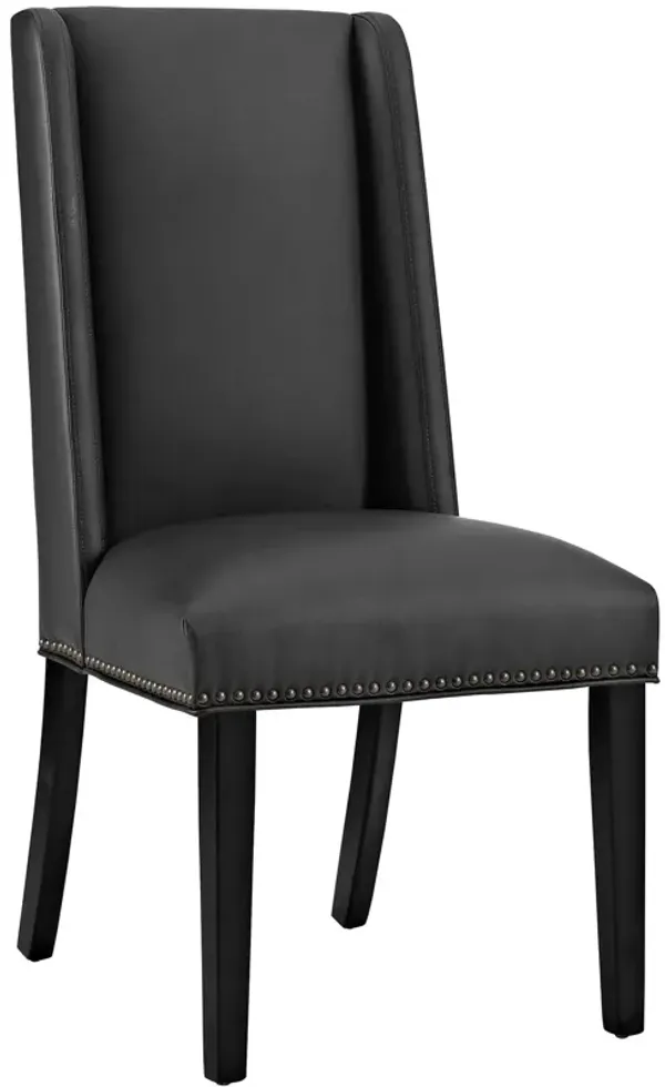 Baron Vegan Leather Dining Chair by Modway Black
