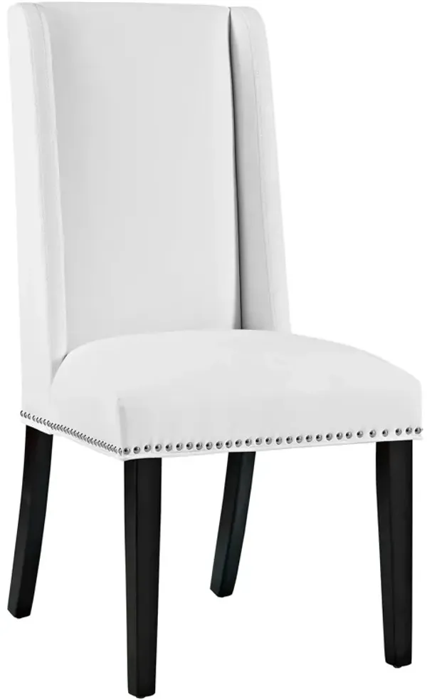 Baron Vegan Leather Dining Chair by Modway White