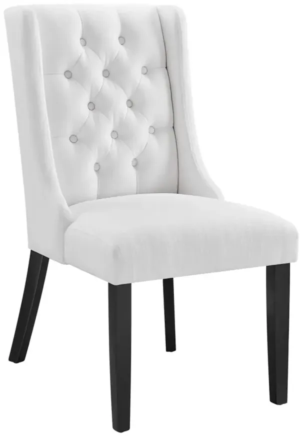 Baronet Button Tufted Fabric Dining Chair by Modway White