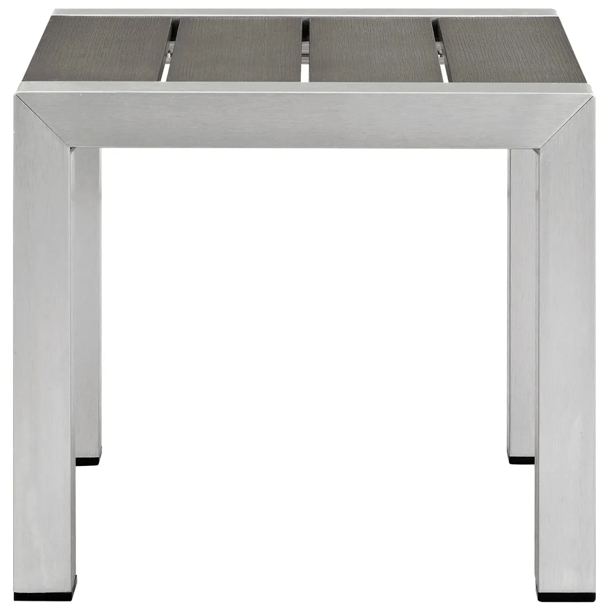 Shore Outdoor Patio Aluminum Side Table by Modway Silver Gray