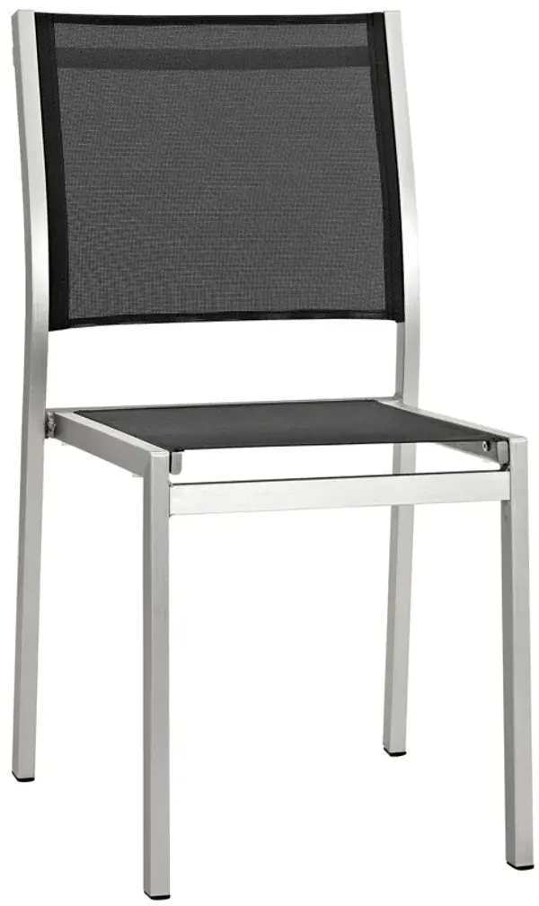 Shore Outdoor Patio Aluminum Side Chair by Modway Silver Black