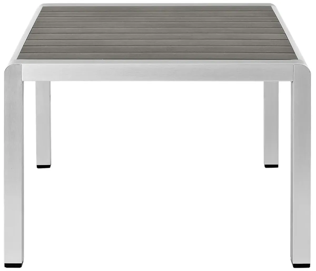 Shore Outdoor Patio Aluminum Coffee Table by Modway Silver Gray