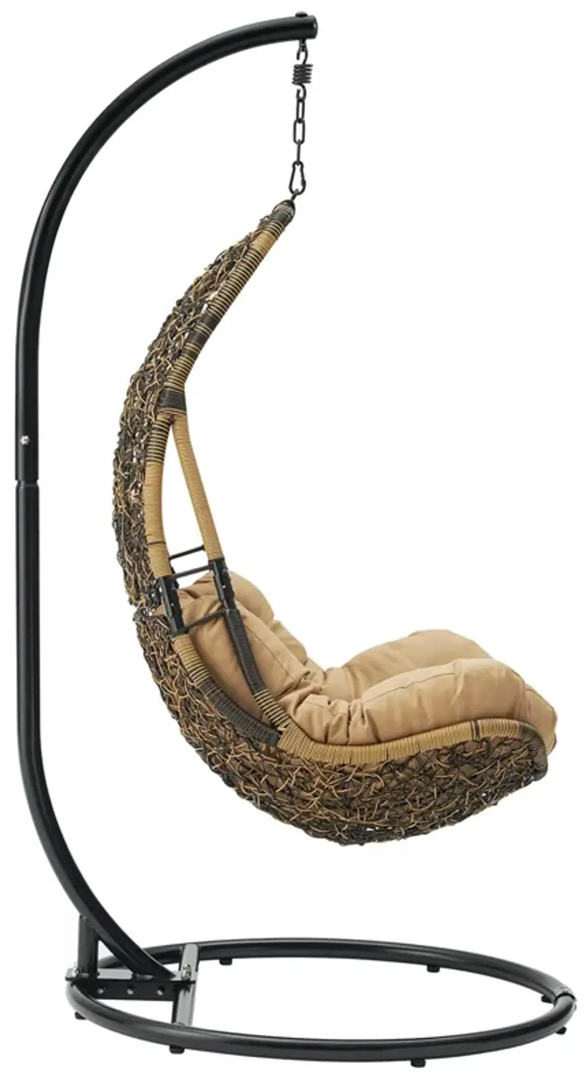 Abate Outdoor Patio Swing Chair With Stand by Modway Black Mocha