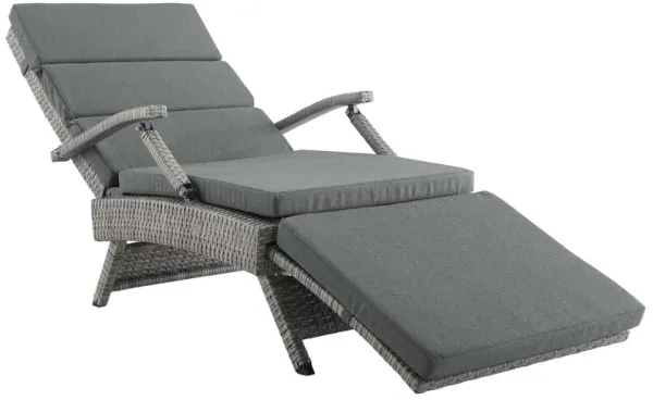 Envisage Chaise Outdoor Patio Wicker Rattan Lounge Chair by Modway Light Gray Charcoal