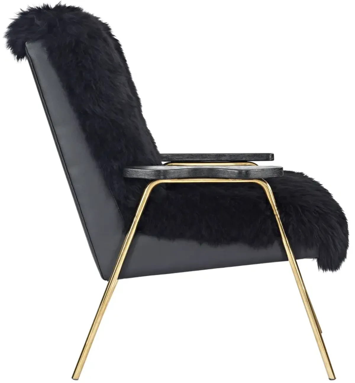 Sprint Sheepskin Armchair by Modway Black Black