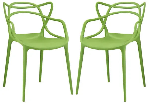 Entangled Dining Set Set of 2 by Modway Green