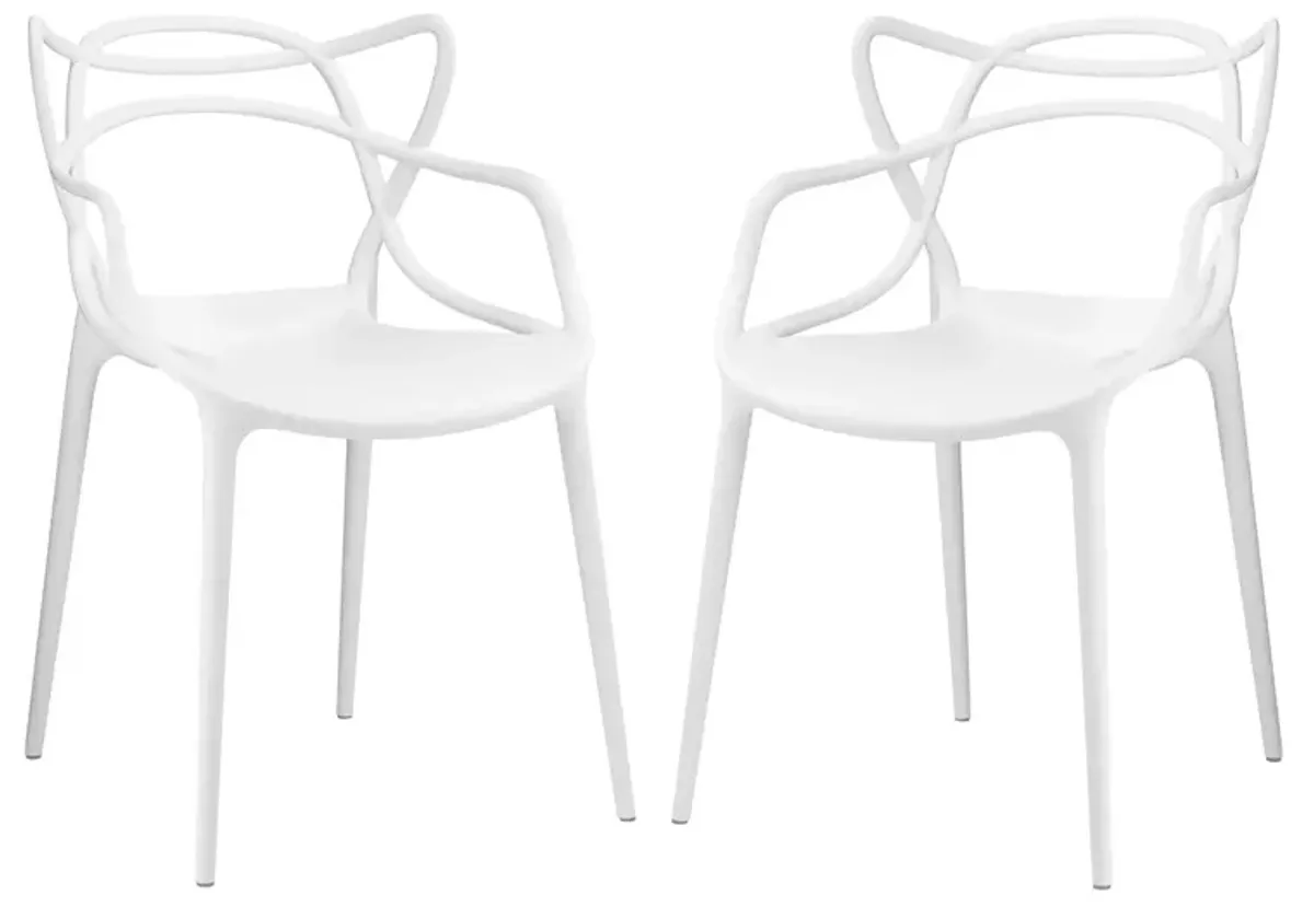 Entangled Dining Set Set of 2 by Modway White