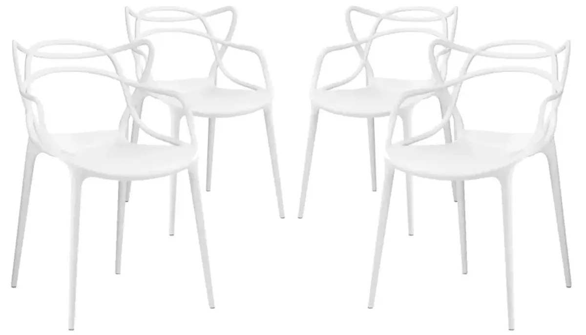 Entangled Dining Set Set of 4 by Modway White